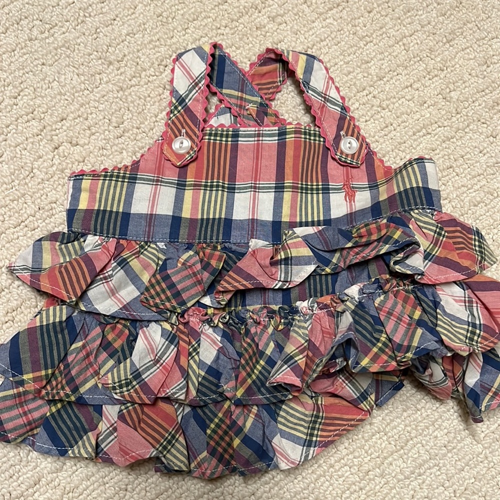 Ralph Lauren 3 mo ruffle top plaid